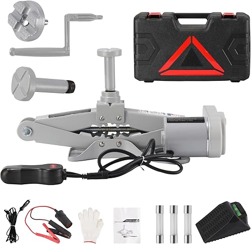 Gato eléctrico de 3 toneladas para automóvil de 12 V para automóvil sedán y SUV, gato eléctrico portátil para reemplazo de neumáticos, gato de
