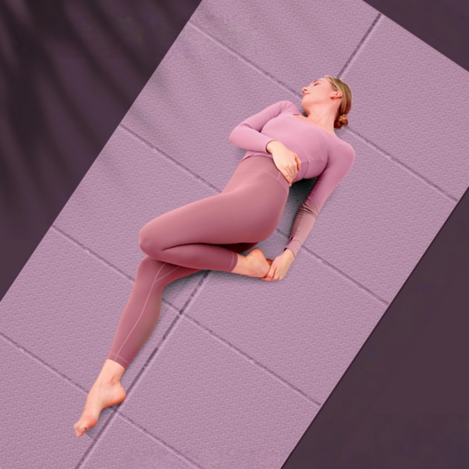 Pieghevole Tappetino Yoga Tappeto Allenamento Versatile Ecologico In Elastomero Termoplastico per Pilates Fitness Ginnastica Palestra Donne/Uomini Interno/Esterno