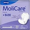 MoliCare Premium Form Plus Size | 8 Drops | Extra Large Bariatric Incontinence Pads | Wider Back for Extra Coverage | 39% Larger | Pack of 20 | Absorbs up to 3347ml