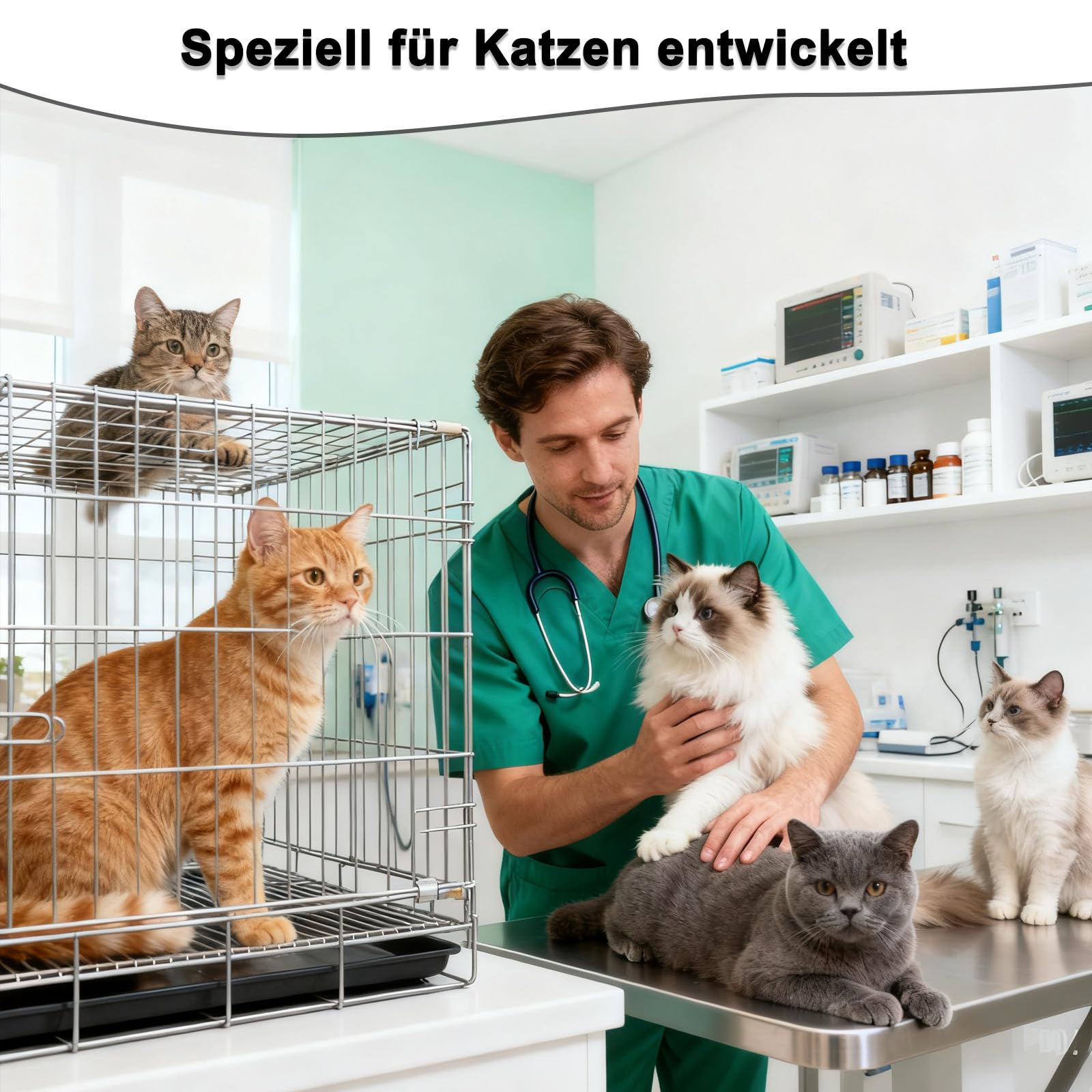 10 STÜCK Katheter für Katzen, Katheter zur Harnableitung, Katheter für Harnleiter bei Katzen. (4FR-1.3X130MM)