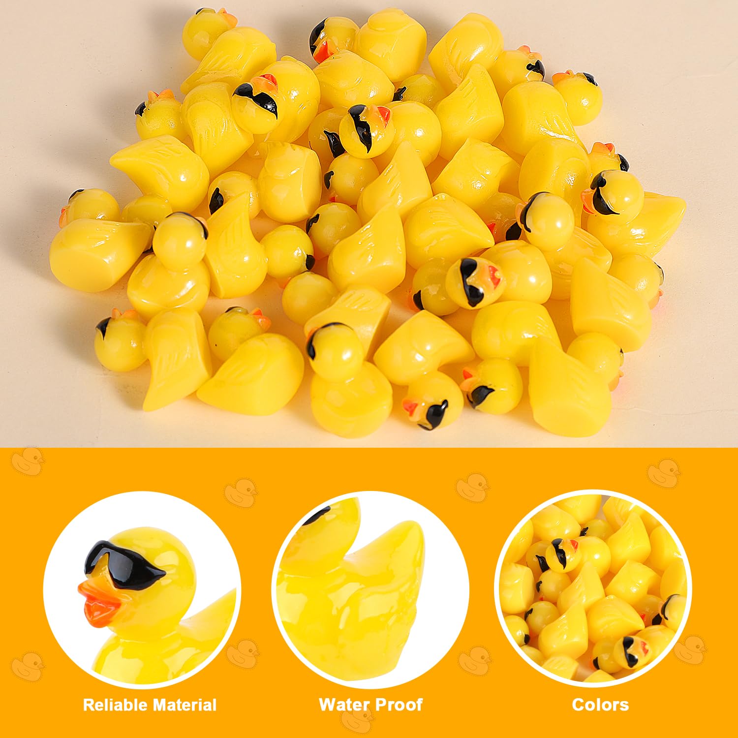 100 Mini Canards En Résine Phosphorescents Avec Lunettes De Soleil - Déco Bureau, Maison De Poupée, Micro Paysage