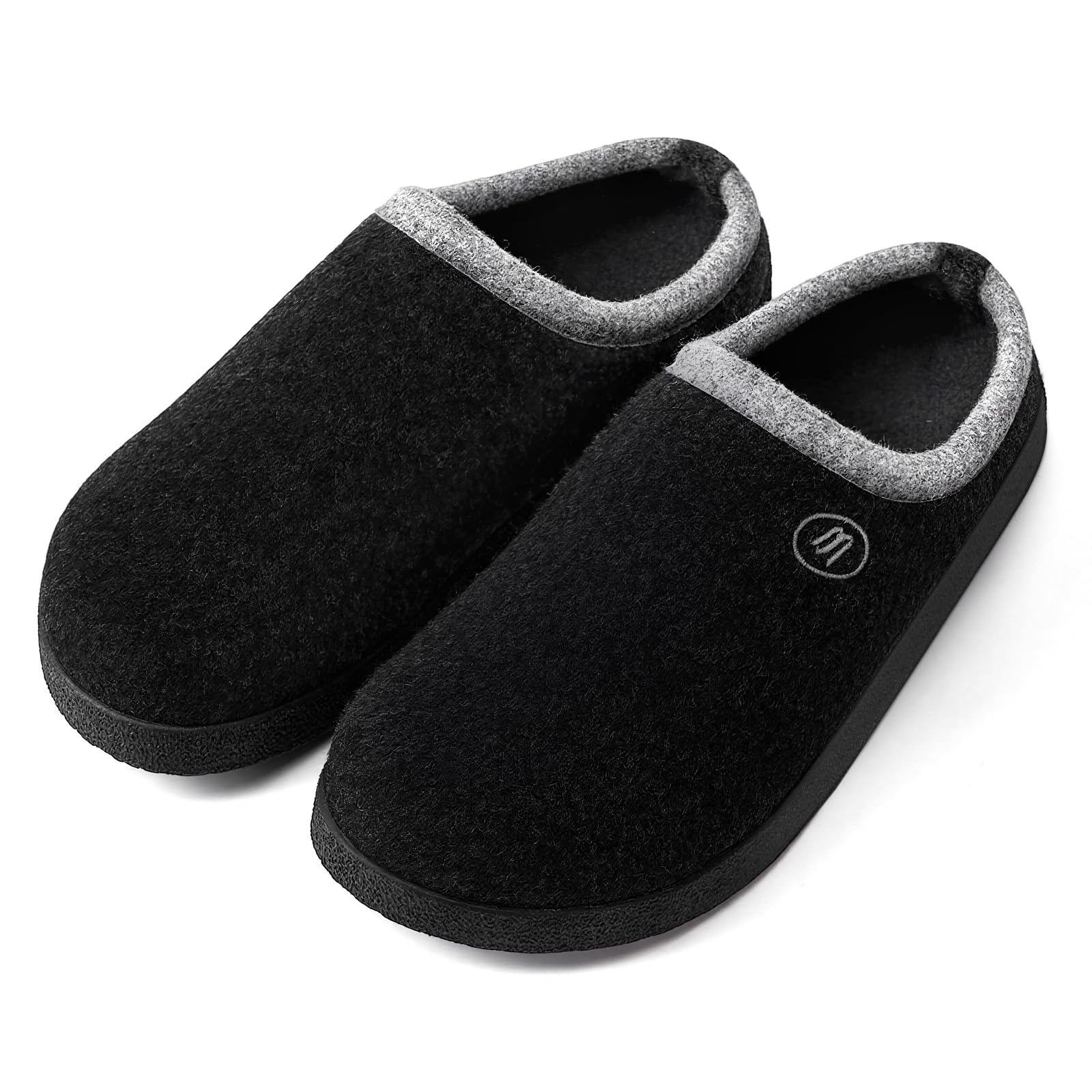 RUYI Pantuflas de fieltro para mujer y hombre, pantuflas de invierno, cálidas, de fieltro, con soporte para arco y suela antideslizante para interior y exterior