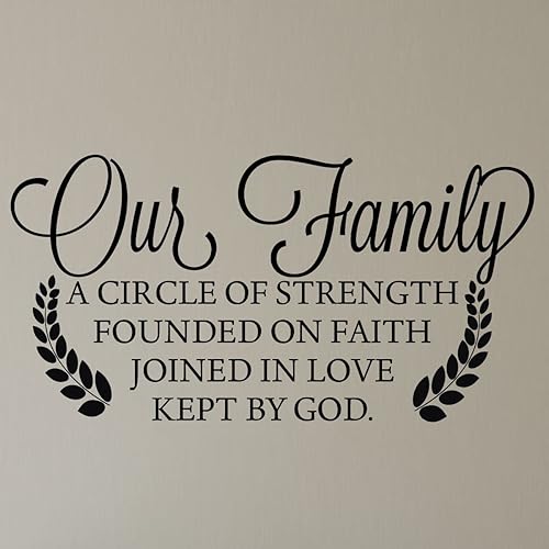 Miniatura 4 de Family Wall Decor - Our Family A Circle Of Strength Founded On Faith Joined In Love Kept By God -Vinyl Home Decor - Living Room Decoration
