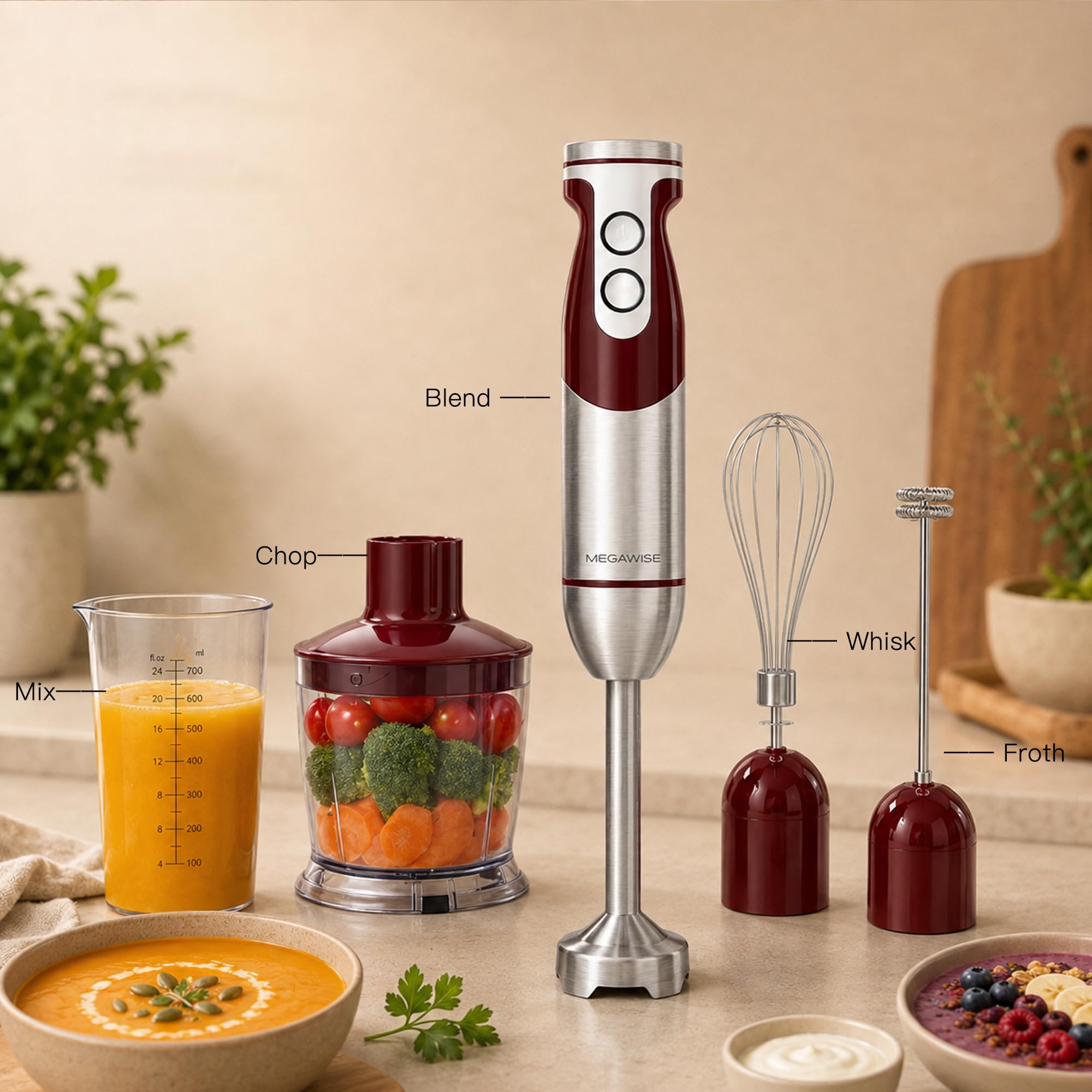 MEGAWISE Hand Blender - Powerful 5-in-1 -6 MEGAWISE Hand Blender - Powerful 5-in-1 -6