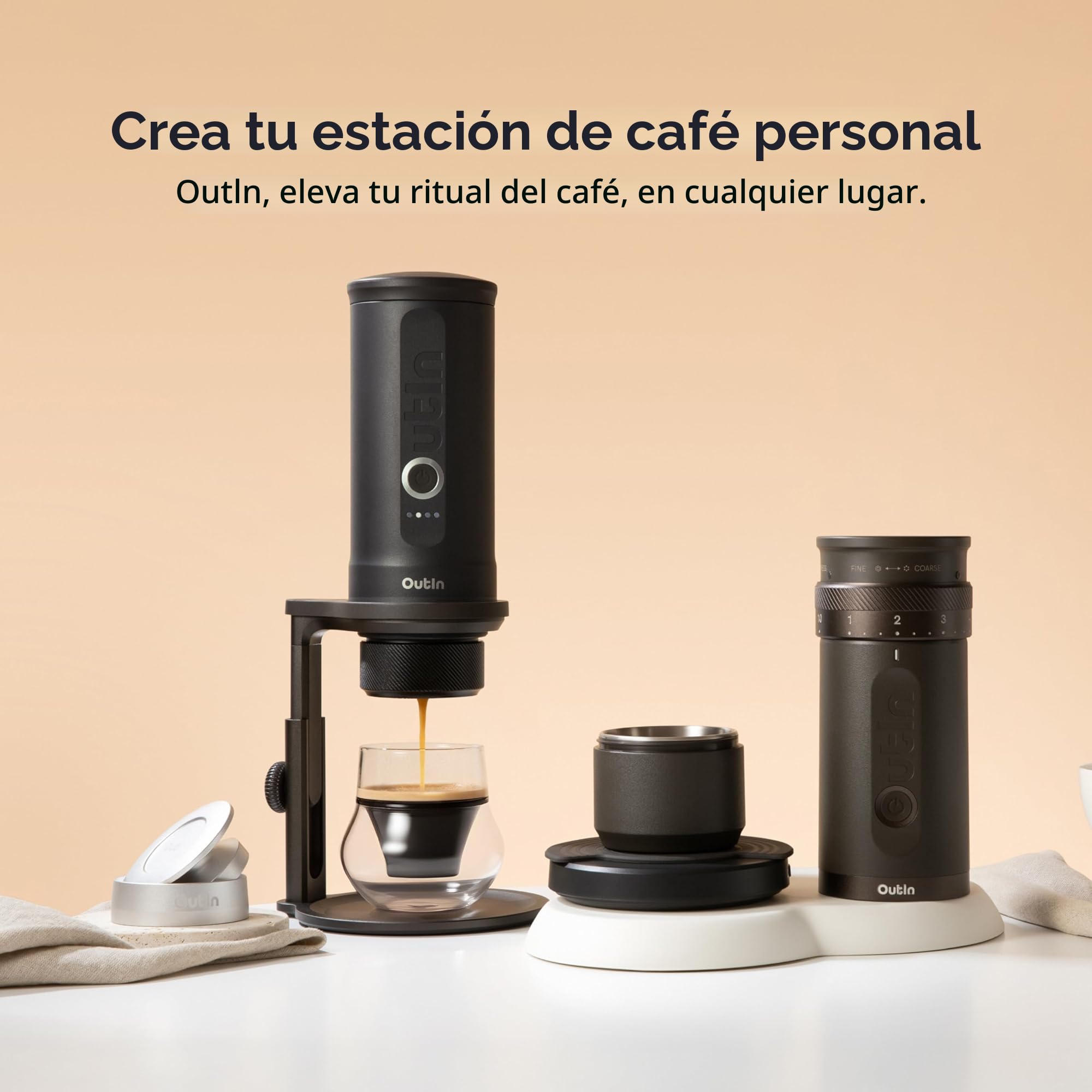 Kit de Accesorios de Espresso Nano OutIn, Cesta Plus, doble disparo