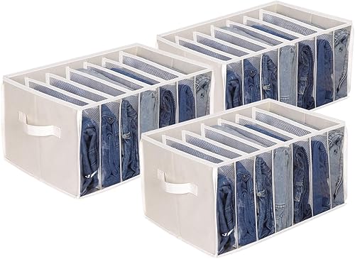 Miniatura 9 de Zilink Almacenamiento mejorado de suéteres para armario con tapas y tablas de soporte, organizador grande de suéteres para armario con divisor de 5