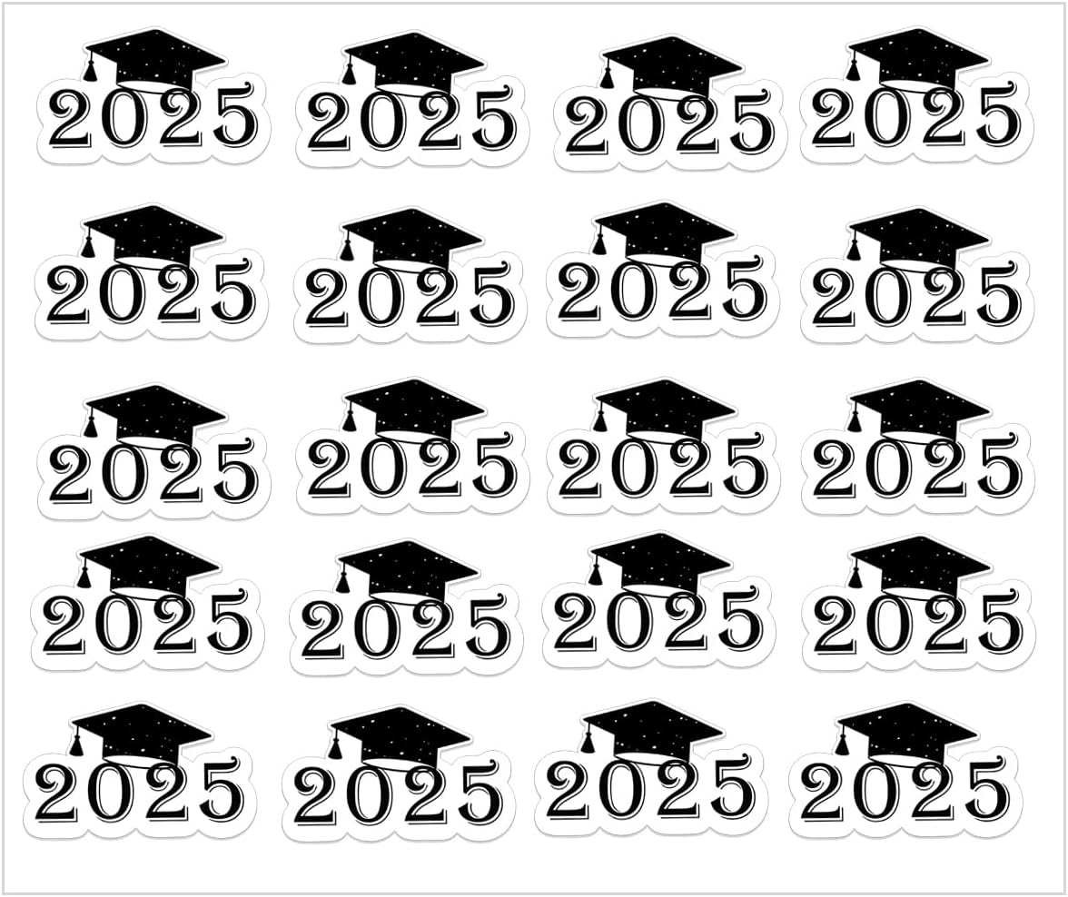 600 Pcs 2025 Shaped Stickers 0.78 inch Class of 2025 Graduation Labels ...