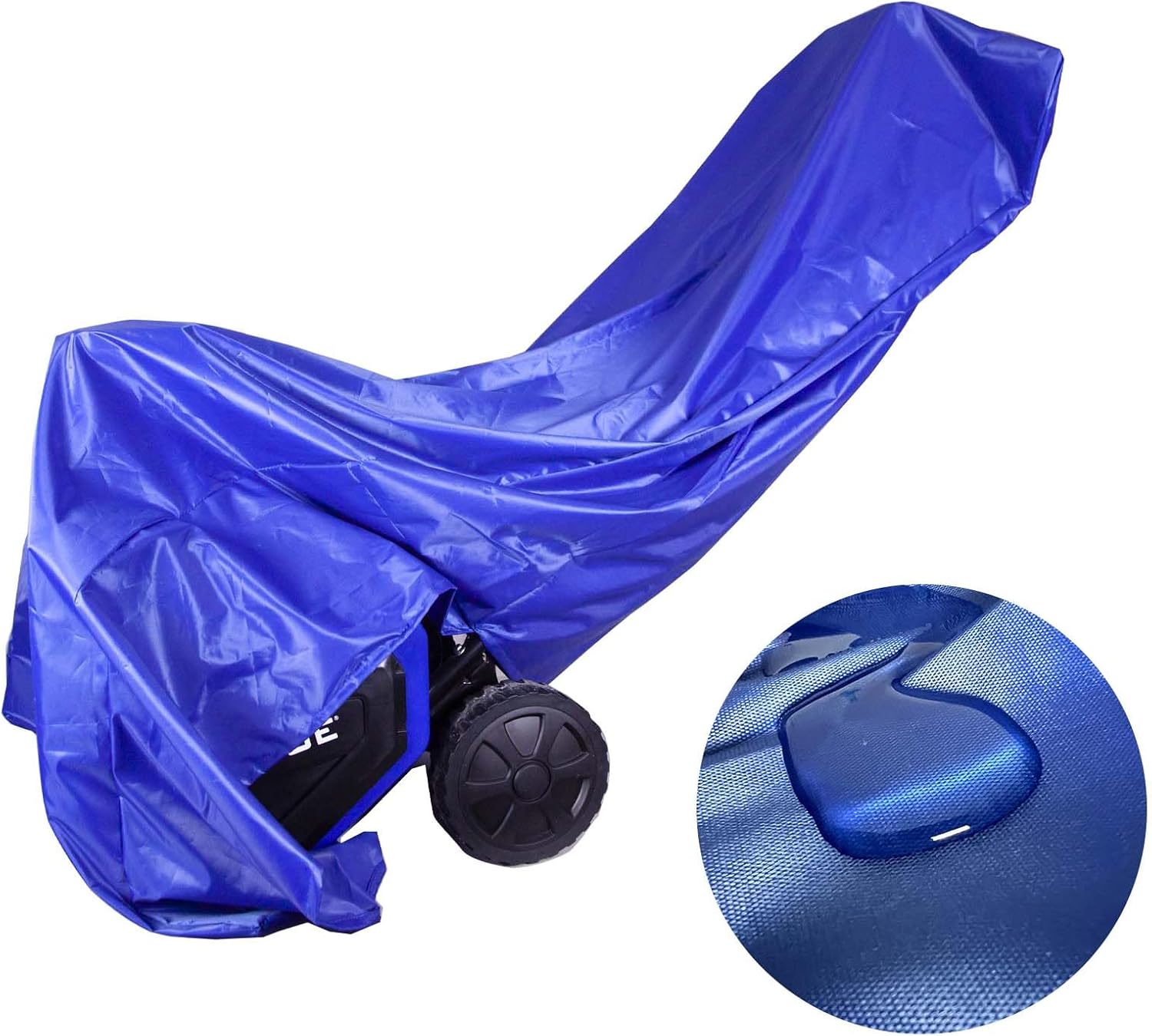Blue 600D Heavy-Duty Fabric Lawn Mower Cover - Universal Fit for Push Mowers - Shields Against Water, UV Rays, Dust, Dirt, and Wind - Outdoor Protection with Waterproof Capabilities