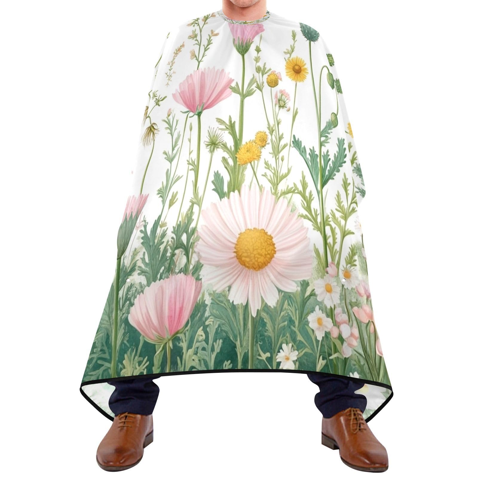 Kigai Hair Cutting Cape for Men & Women Wildflowers Poppy Waterproof Barber Cape Professional Hairdressing Salon Styling Cape with Adjustable Closure Snap
