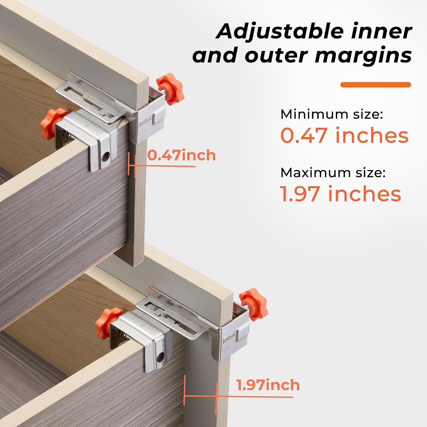 Imbot Drawer Front Installation Clamps Kit, Adjustable Stainless Steel Cabinet Drawer Mounting Clamp, For Woodworking Tools, Living Room Drawer Panel Mounting Clamp (With Storage Bag)