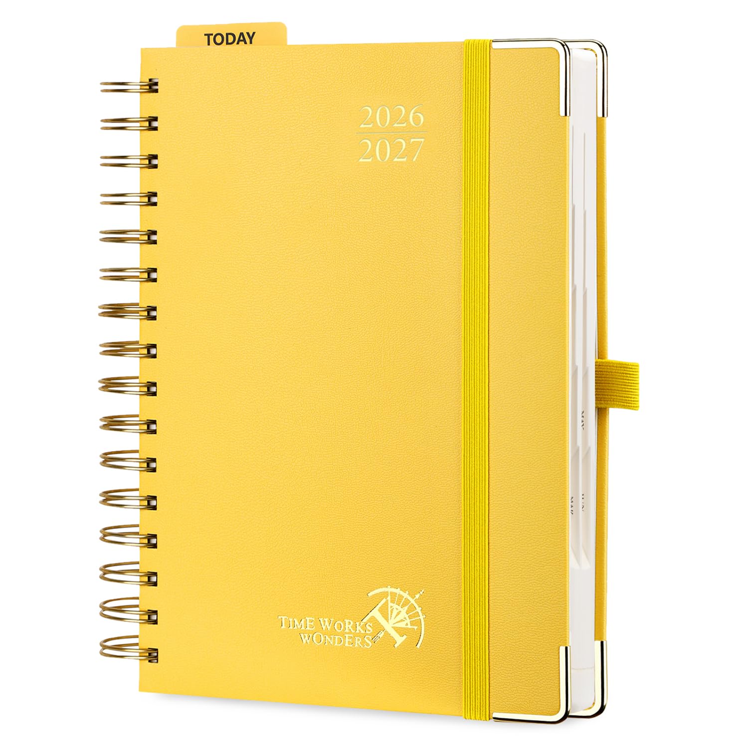 POPRUN Agenda giornaliera 2026-2027, una pagina per giorno, 14,6 x 21,6 cm, calendario accademico giornaliero con calendario da luglio 2026 a giugno 2027, copertina rigida con fessure orarie