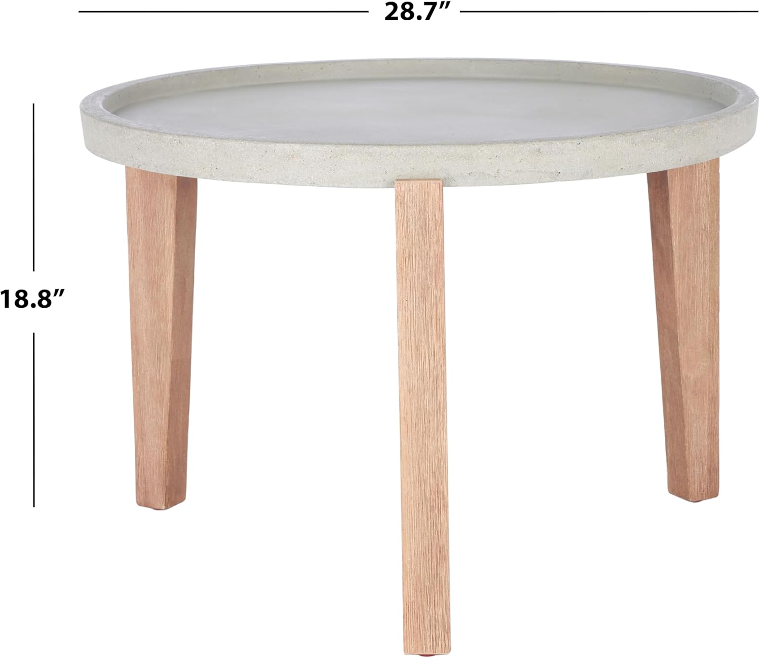 SAFAVIEH Outdoor Collection Valton Natural/Light Grey Side Table PAT1511B