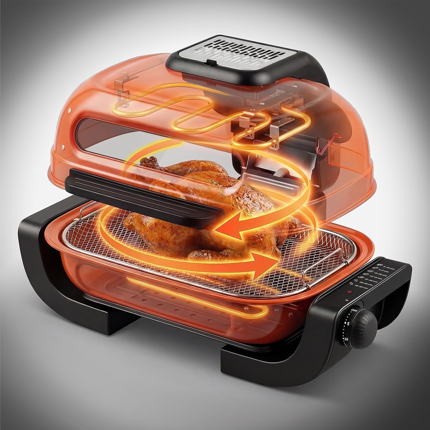 Electric Roaster Oven, Techwood 1300W Fish Roaster Korean BBQ 3-in-1 Electric Indoor Grill with Timer Control Knob, Double Sided Heating, Roast, Toast, Grill & More for Parties & Everyday Meals