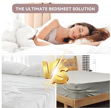 SANTUO Bed Sheet Clips, Fitted Sheet Holder with Lock Strip for Cornner