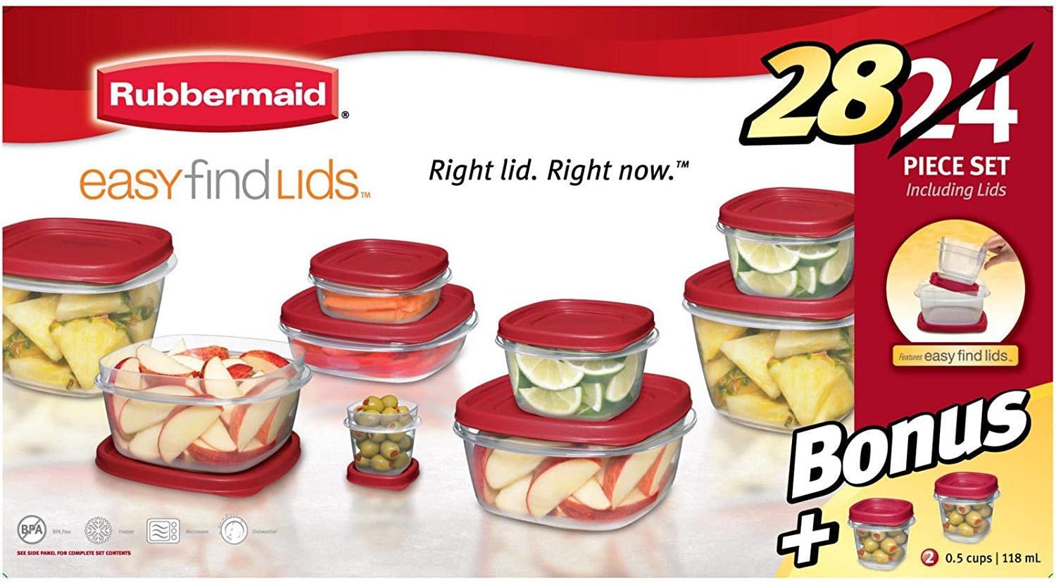 Rubbermaid Easy Find Lids Food Storage Containers with Lids BPAFree Durable