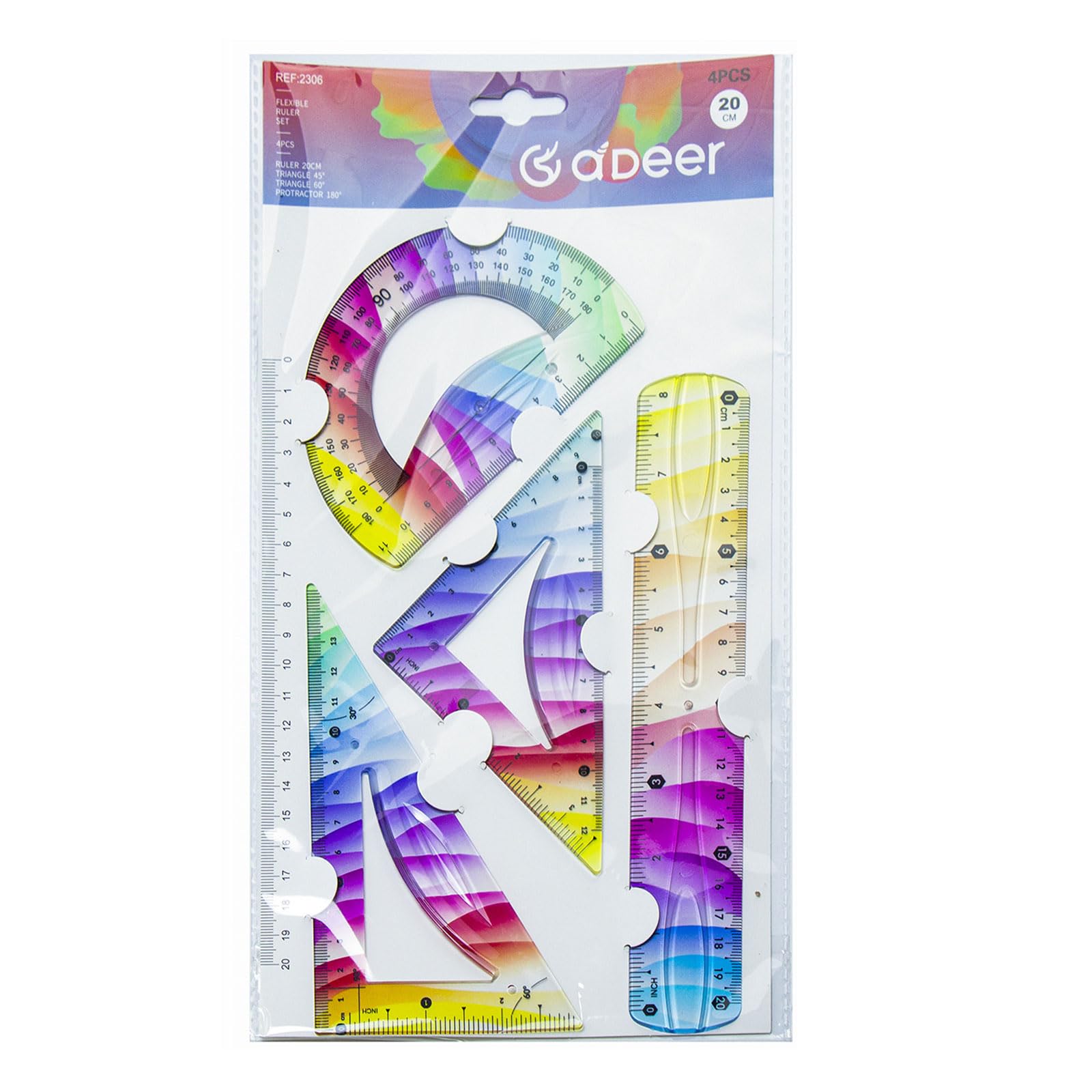 Nueayms Oh! Multi-Functional Flexible Ruler, Lightweight Measuring Tool For School Art Projects And Use, Portable Ruler