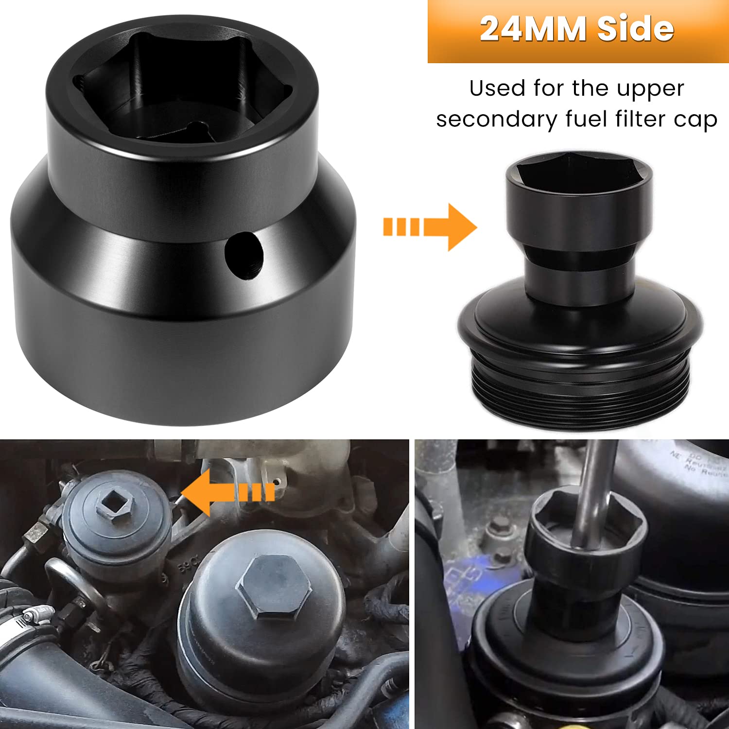 Fuel Filter/Oil Filter Socket 24mm / 36mm Reversible