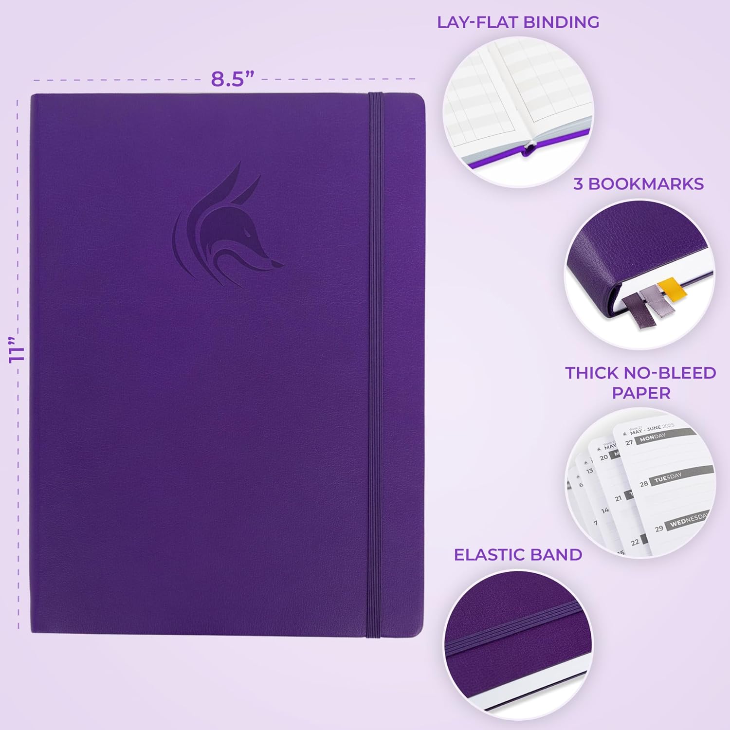 Clever Fox Planner PRO Dated (Jan 2026–Jan 2027) Weekly & Monthly Life Planner to Increase Productivity, Time Management and Hit Your Goals – Organizer, Gratitude Journal – A4 Size (Purple)