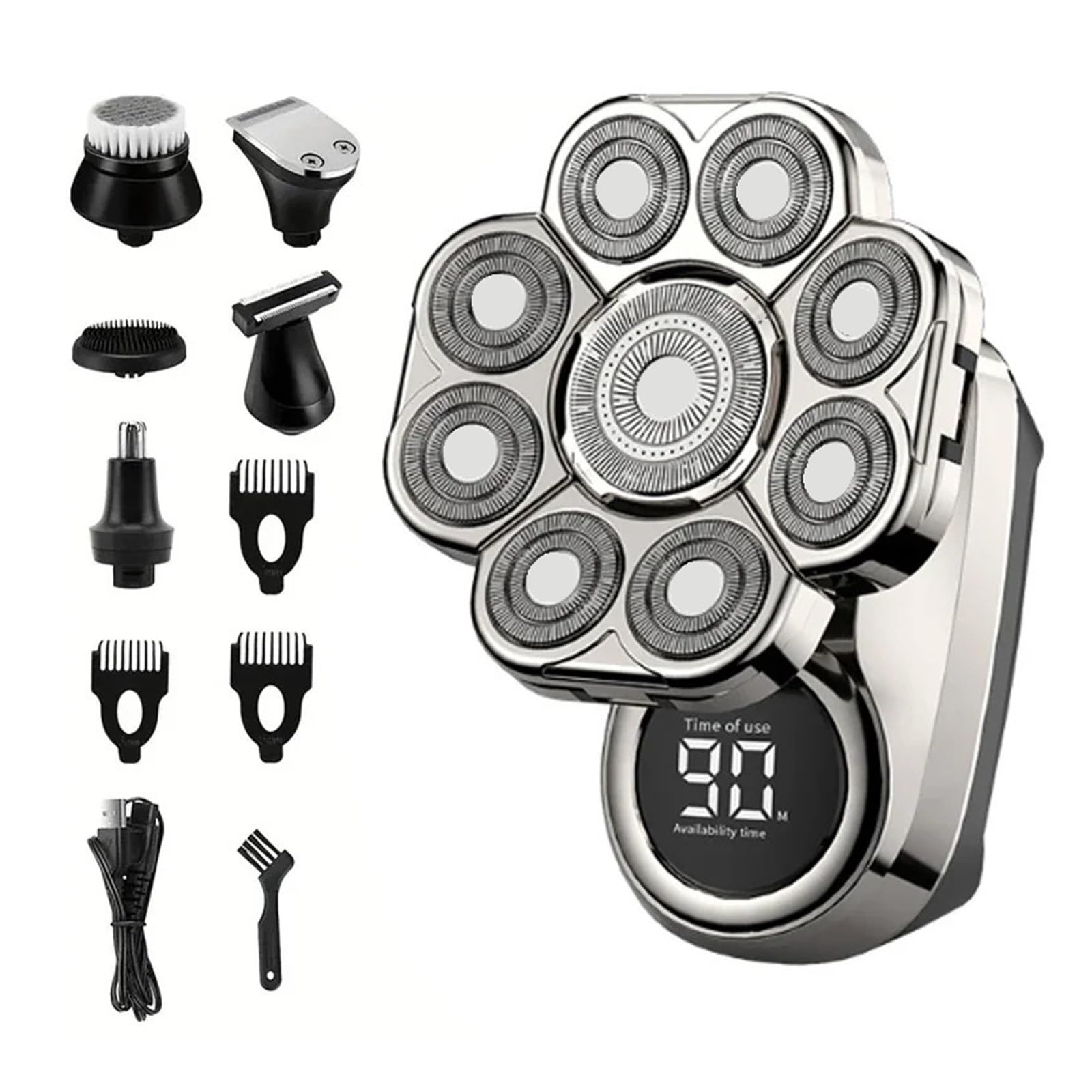9D Floating Electric Shaver for Men | Bald Head Grooming | IPX7 Waterproof with Grooming Kit &amp; LED Display