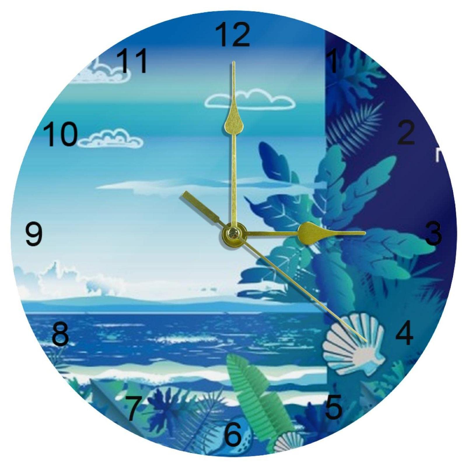 Horloge murale silencieuse haut de gamme avec mécanisme à quartz fluide de 25cm
