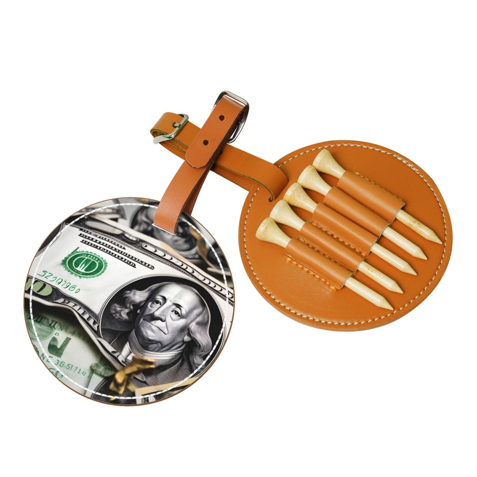 WXXWXD Banknote Patterns Printed Golf Tee Storage Bag - Portable Storage, Easily Organize Tees