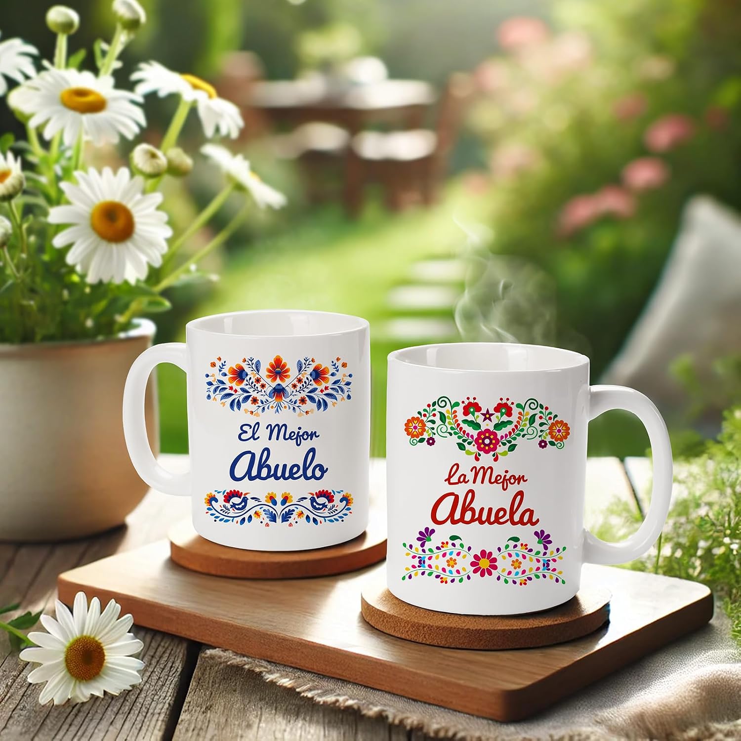 Breezy Valley Grandparents Gifts for Grandma Grandpa from Grandkids - Gifts for Grandparents Abuela Abuelo Birthday, Regalos Para Abuela Abuelo Gift In Spanish, Grandma Grandpa Coffee Mugs
