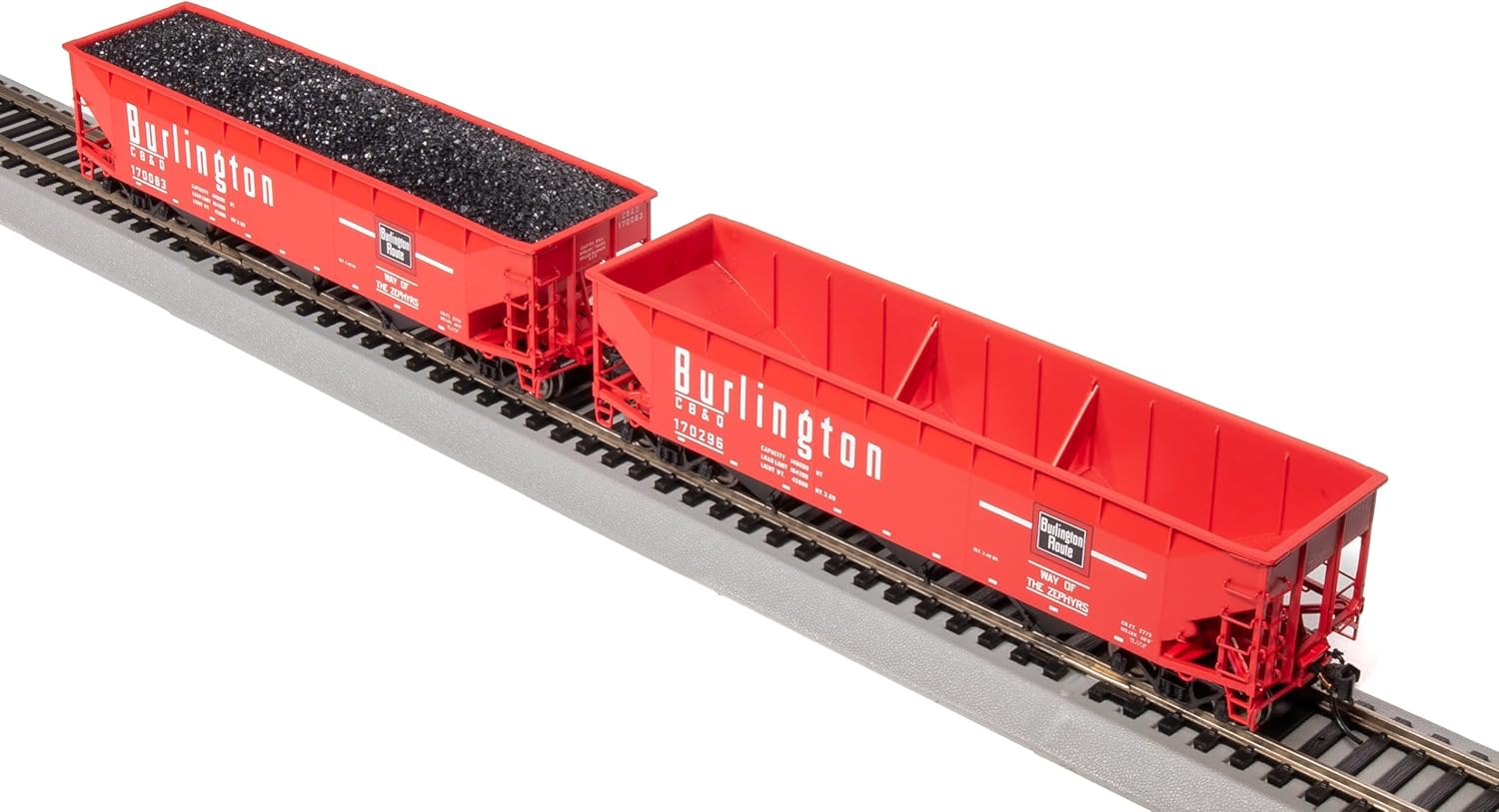 Broadway Limited 7372 AAR 70-ton Triple Hopper, CBQ, 4-Pack, HO Scale