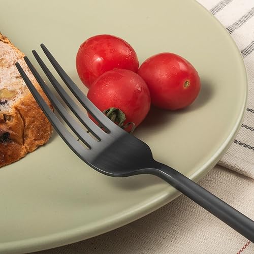 Vista 42 de Alata Potter - Juego de cubiertos forjados de acero inoxidable de 20 piezas, servicio para 4, acabado espejo, apto para lavavajillas Potter-Plata