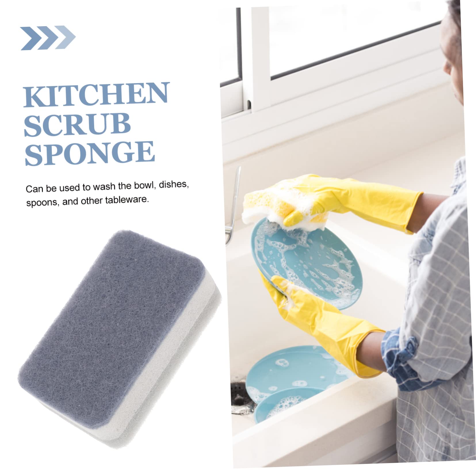 Strong Decontamination Dish Sponge 10Pcs Grey Kitchen Cleaning Sponge Brush