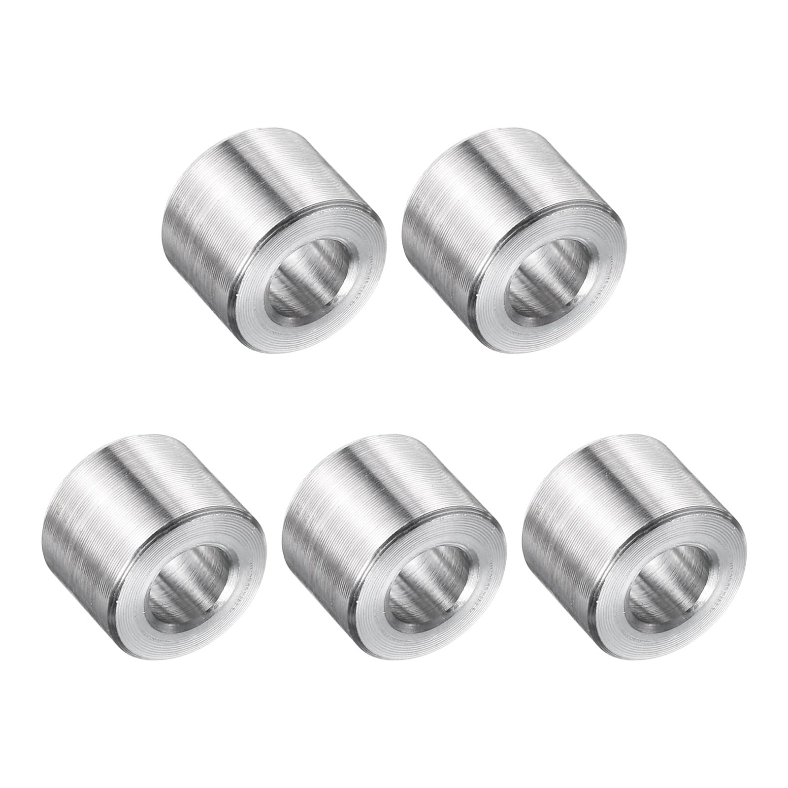uxcell 5 Pcs Stainless Steel Spacer 1/4" Bore x 1/2" OD x 5/16" Length Screw Bushing Plain Finish Round Metal Spacer for 1/4" Screws Bolts and Rods