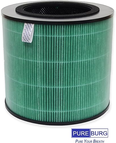 Miniatura 3 de PUREBURG Filtros HEPA auténticos compatibles con AROEVE MK08W Purificador de aire, H13 de 4 etapas de filtración de carbón activado de carbón