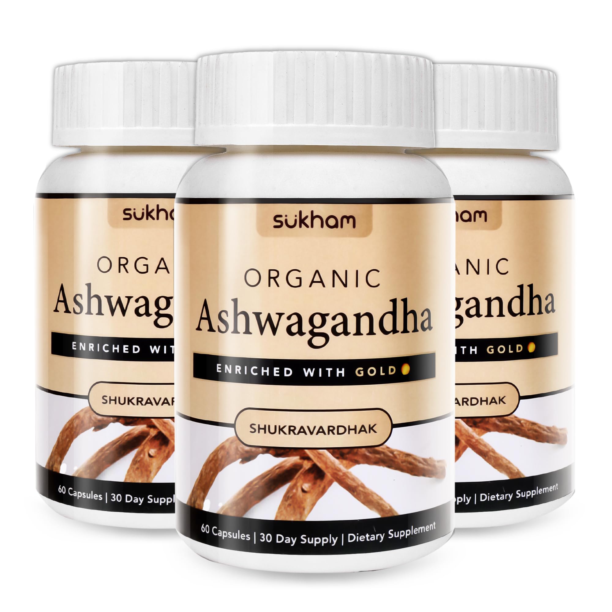 Sukham Ashwagandha | As Seen On Shark Tank | Antioxidant I Anxiety & Stress Relief - 60 Capsules | Withania somnifera | For General Wellness | Pack of 3 (B0CR49G5Q7) Amazon Price History, Amazon Price Tracker