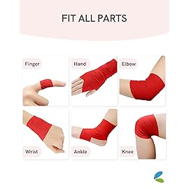 FriCARE Self Adhesive Bandage Wrap, Medical Tape in First Aid Kit, Cohesive Bandages for Wounds Sport Vet, 2 Inches X 5 Yards 6 Rolls, Red