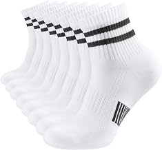 YOJOOM 8 Pairs Trainer Socks for Men Quarter Cotton Sports Socks for Men 9-12 6-9