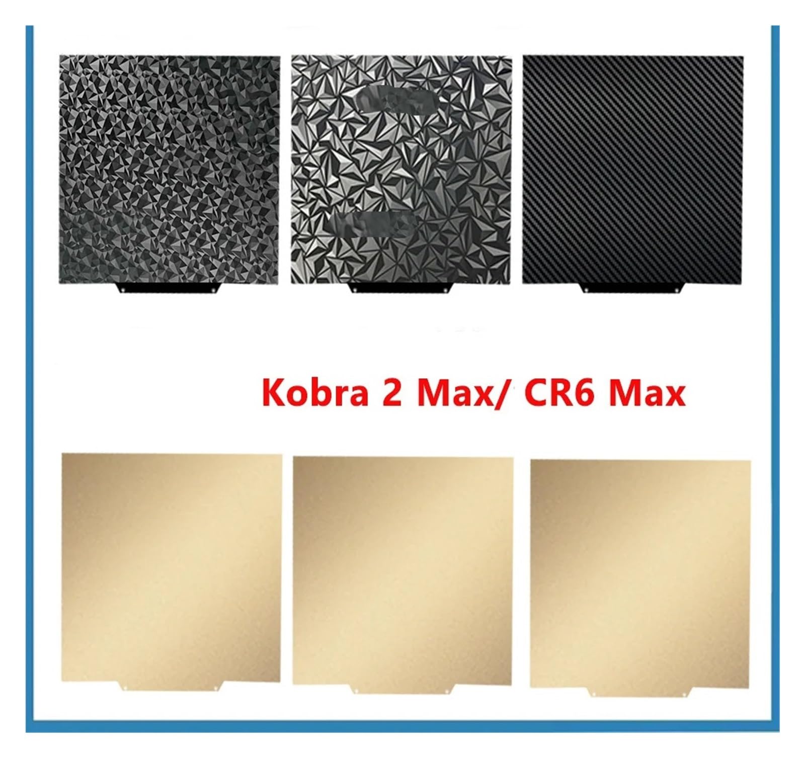 Build Plate, Kompatibel mit der Anycubic Kobra 2 Bauplatte | 430 x 430 mm, Federstahl, PEI-Blech, glatte, strukturierte Oberfläche, Zubehör for 3D-Drucker-Heizbetten(Texture PEl)