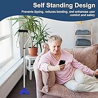 Vista 5 de supregear Puntas de bastón, repuesto de base cuádruple autónoma para caminar y plegar, almohadillas de goma resistentes de 4 puntas para bastones