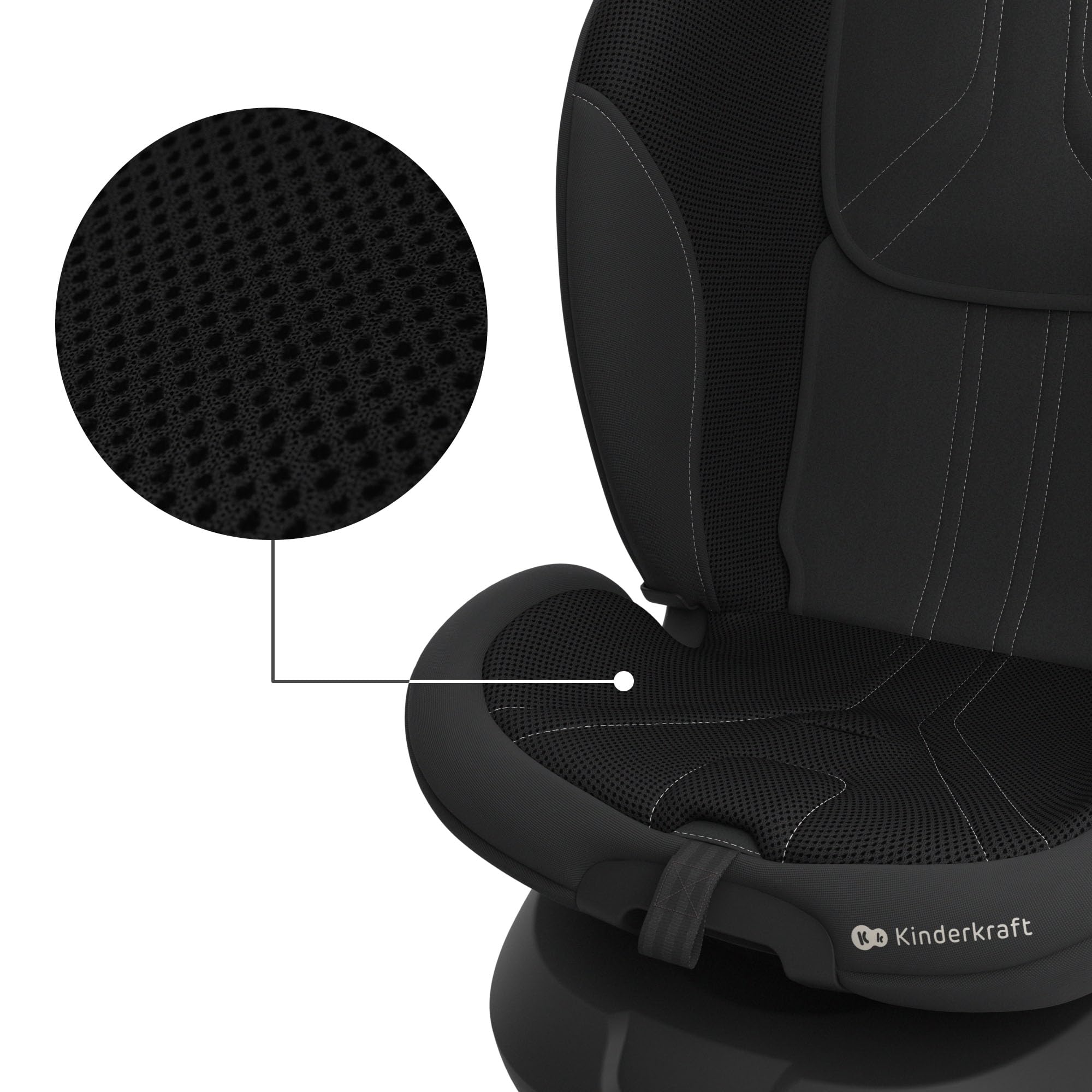 Kinderkraft I-GROW 2 PRO Seggiolino auto 0-36 kg, I-SIZE 40-150 cm, Seggiolino 360 girevole, con Isofix Base, Reclinabile Posizione sdraiata, Poggiatesta regolabile, Gruppo 0 1 2 3, Nero