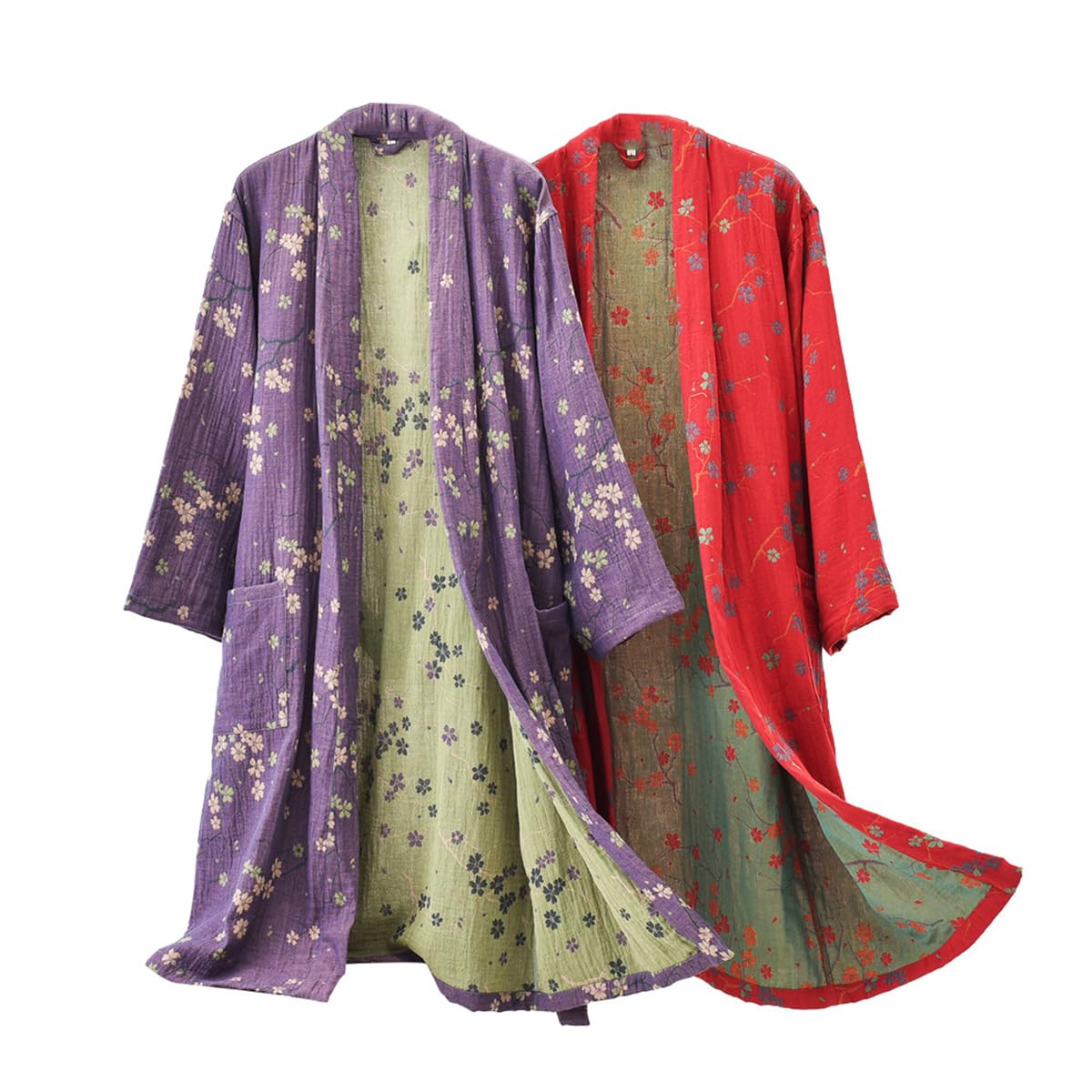 Morbido Cotone Giapponese Indumenti Da Notte Kimono Yukata Leggero Accappatoio Camicia Da Notte Traspirante Pigiama Donne