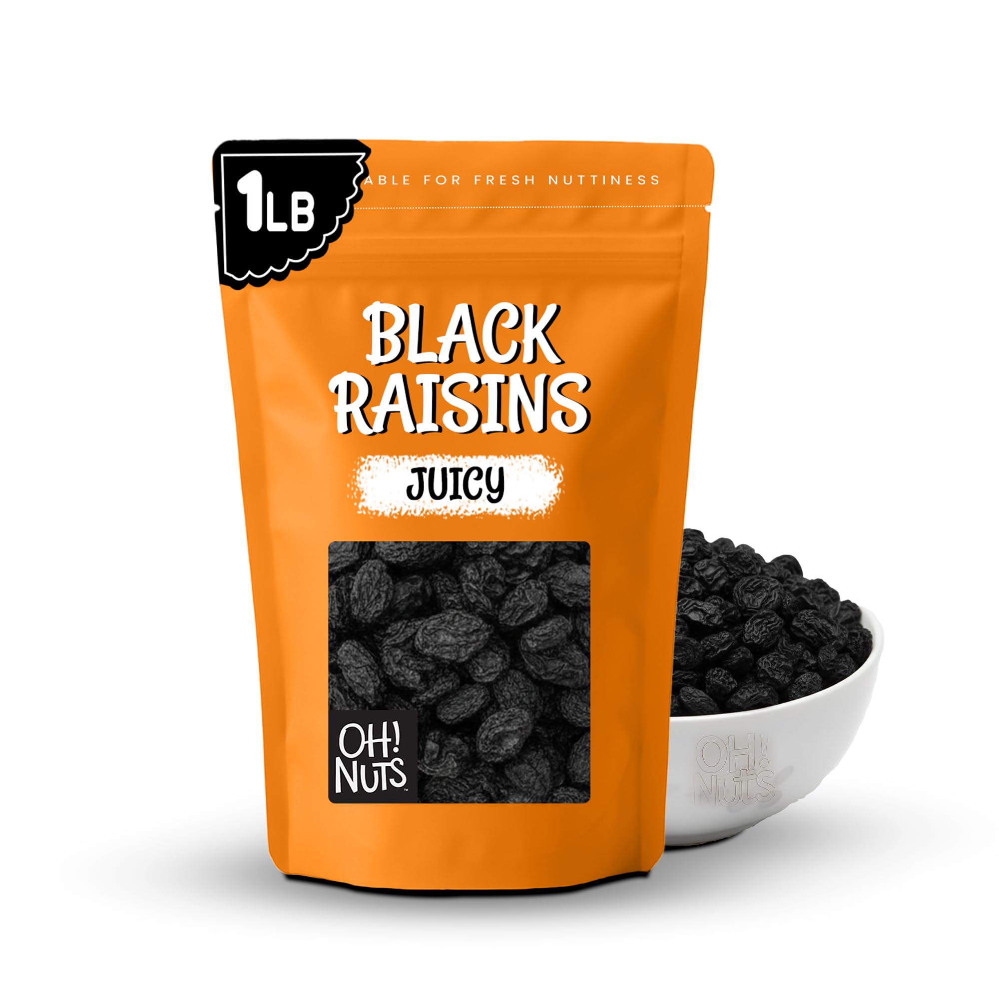 Black Raisins - 1 lb - Dried Fruit - No Sugar Added - Dehydrated Fruit Bites - Packed in New York Zip-Seal Bag for Exceptional Freshness