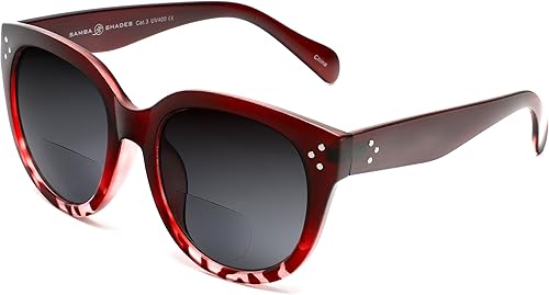 Miniatura 4 de SAMBA SHADES Lentes de sol bifocales para mujer, lentes de lectura integrados de gran tamaño, lectores redondos bajo el sol