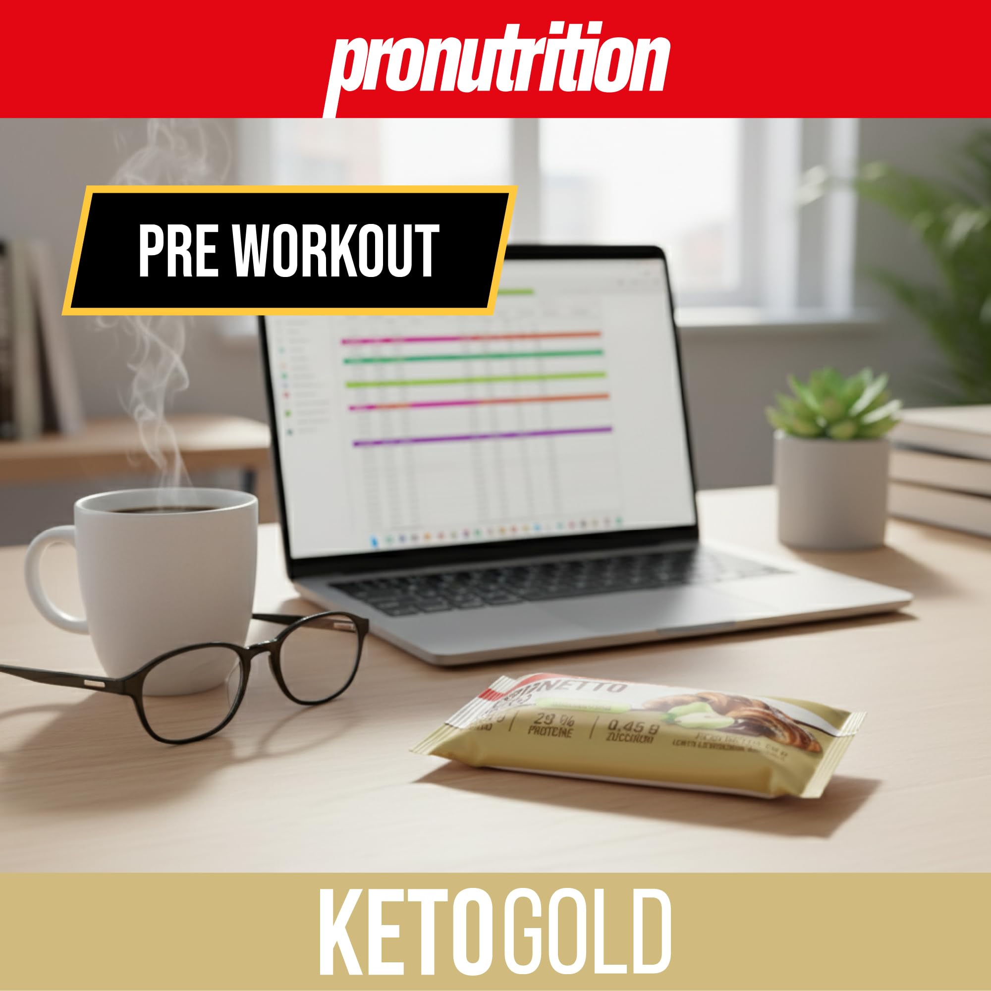 Pronutrition Cornetto Keto – Basso in Carboidrati e Zuccheri, Alto Proteico con Deliziosa Farcitura, Lievitazione Naturale – Gusto: Cioccolato e Pera
