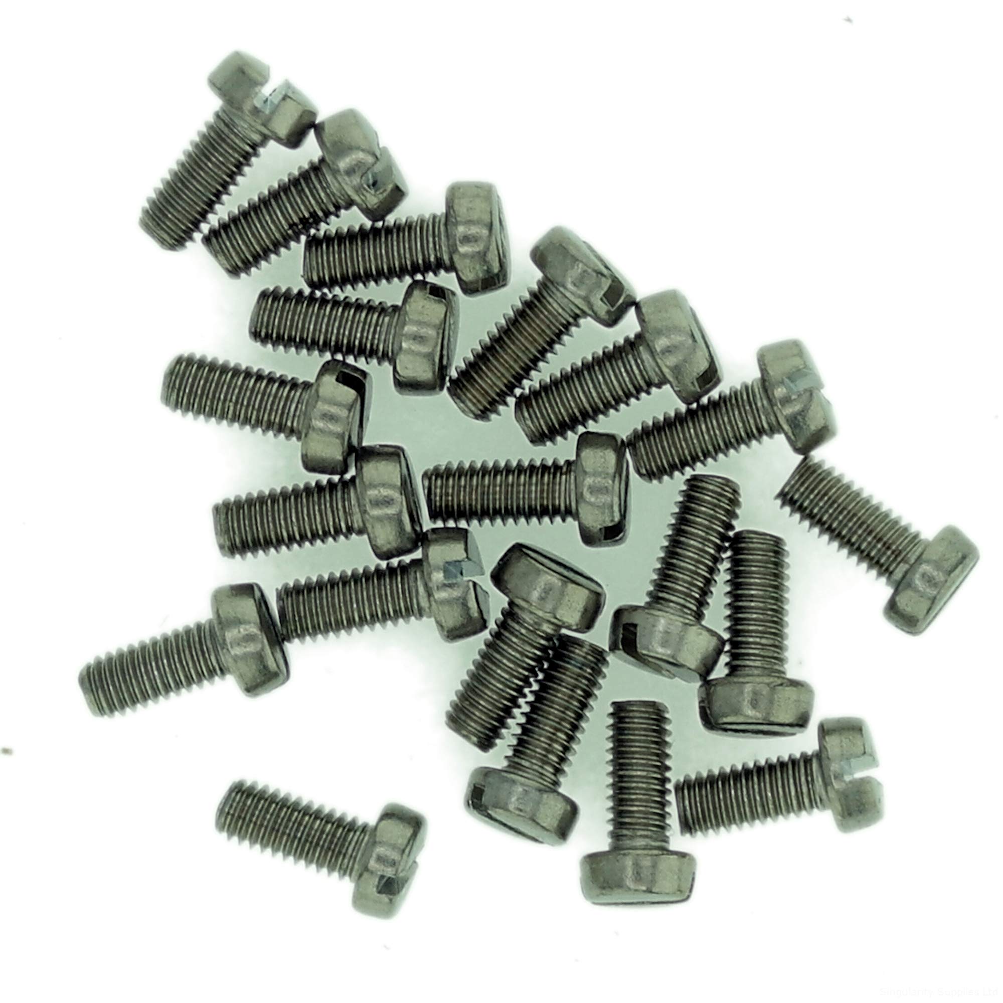Singularity Supplies M3.5 (3.5Mm X 12Mm) Slot Cheese Machine Screw (Bolt) - Stainless Steel (A2) (Pack Of 20)