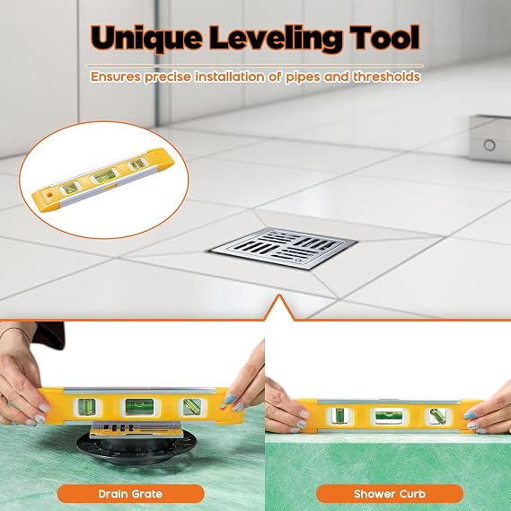 Albott 72 x 72 Shower Curb Kit, Center Drain, PVC Bonding Flange