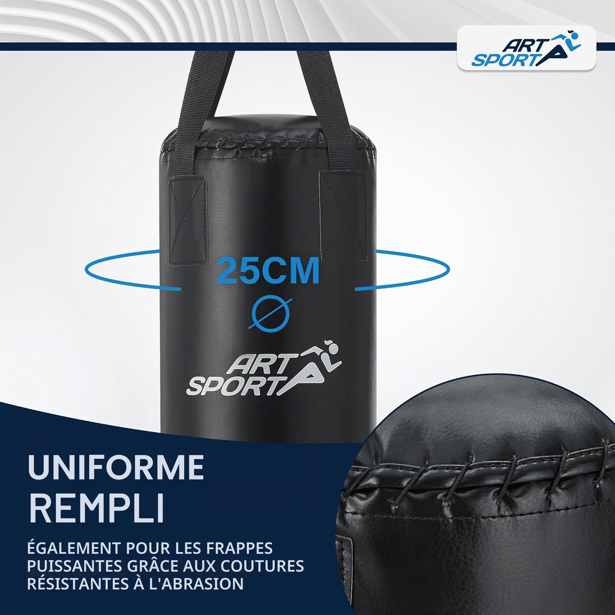 ArtSport Sac de Frappe Enfant avec Gants remplis et Suspendus, Ensemble Punching Ball 10 kg avec Bandages et Support Plafond - Dès 6 Ans - Ensemble de Boxe Sac de Boxe Kickboxing