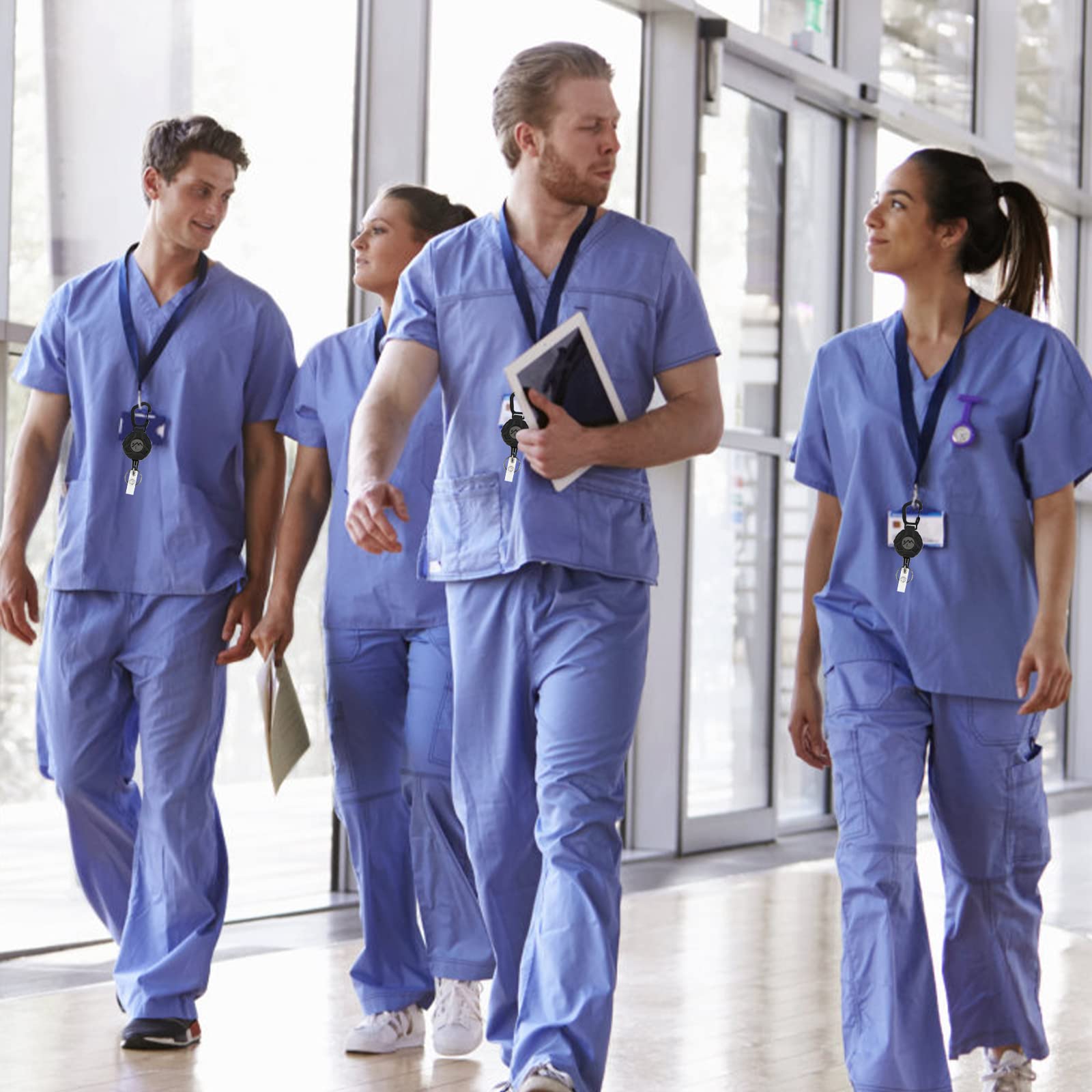 Portachiavi Retrattile Con Clip - Cavo In Acciaio 70cm Per Badge, Chiavi E Carte | Yo-Yo Style, Ideale Per Ufficio - Foto 6