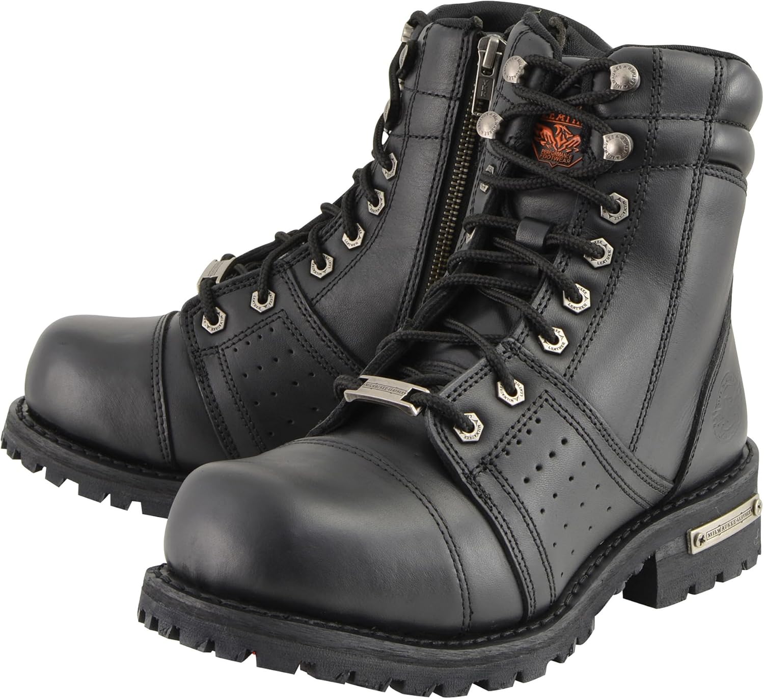 Milwaukee Leather Men's Lace to Toe Boot Round Black - MBM9000