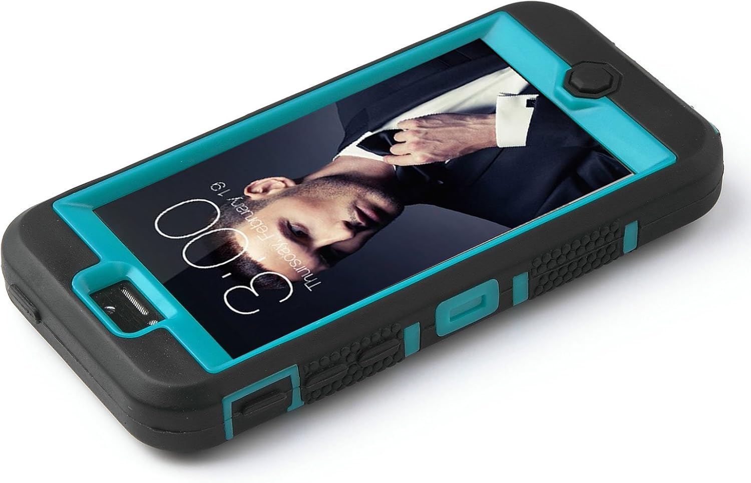 iPhone 5C Case, ULAK Full Protection Hybrid Soft Silicone Hard Inner Case Cover for Apple iPhone 5C Shock Absorbing with Screen Protector and Stylus - (Aqua Blue/Black)