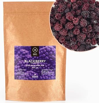 BRIX Freeze Dried BlackBerry | 100% Natural Dried BlackBerry 105g | Great Taste Award Dried Fruit | Non-GMO, Gluten Free, Vegan & Vitamins Retained