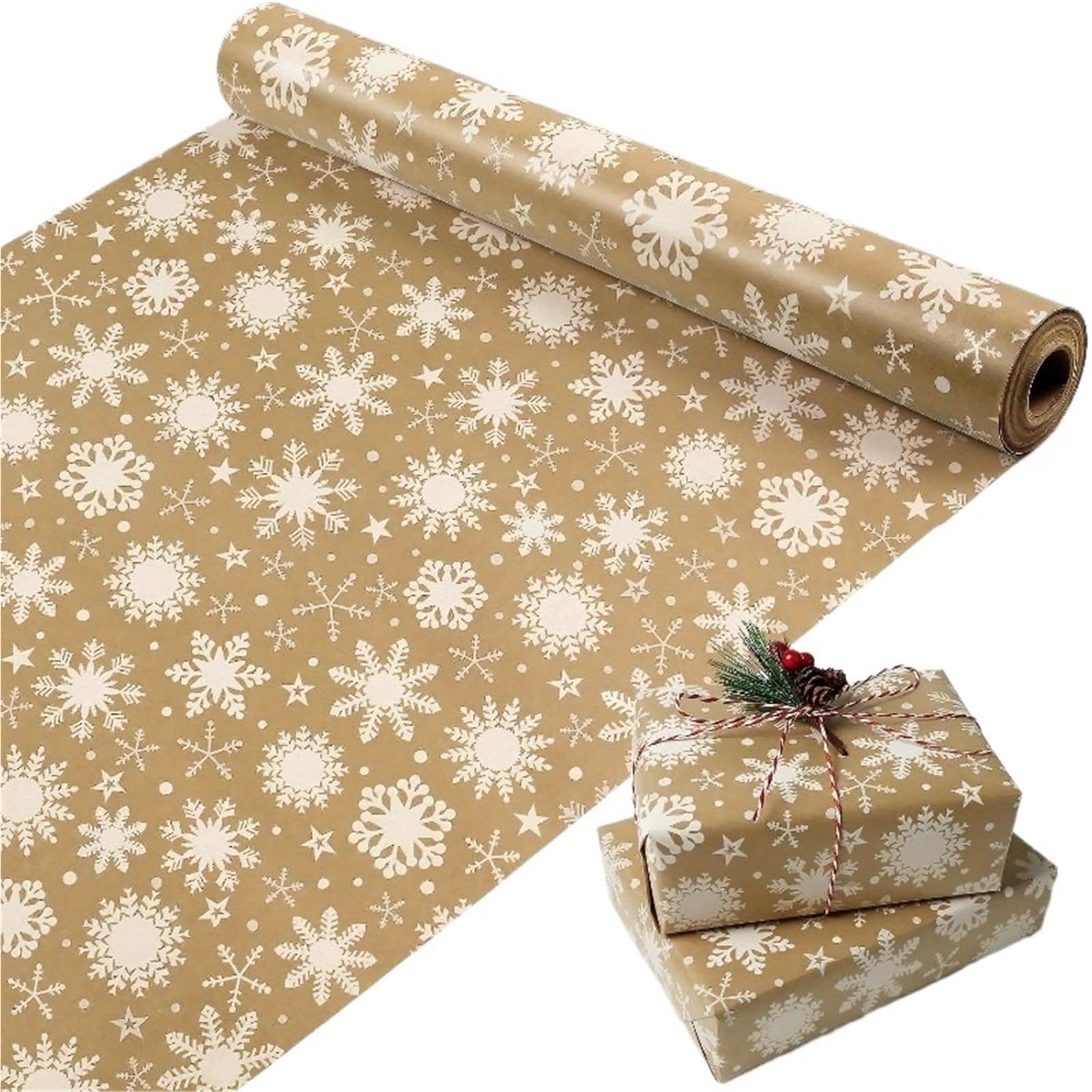 Geschenkpapier Große Rolle Kraftpapier for Weihnachten, DIY-Bastel-Verpackungsbögen for Weihnachtsbäume