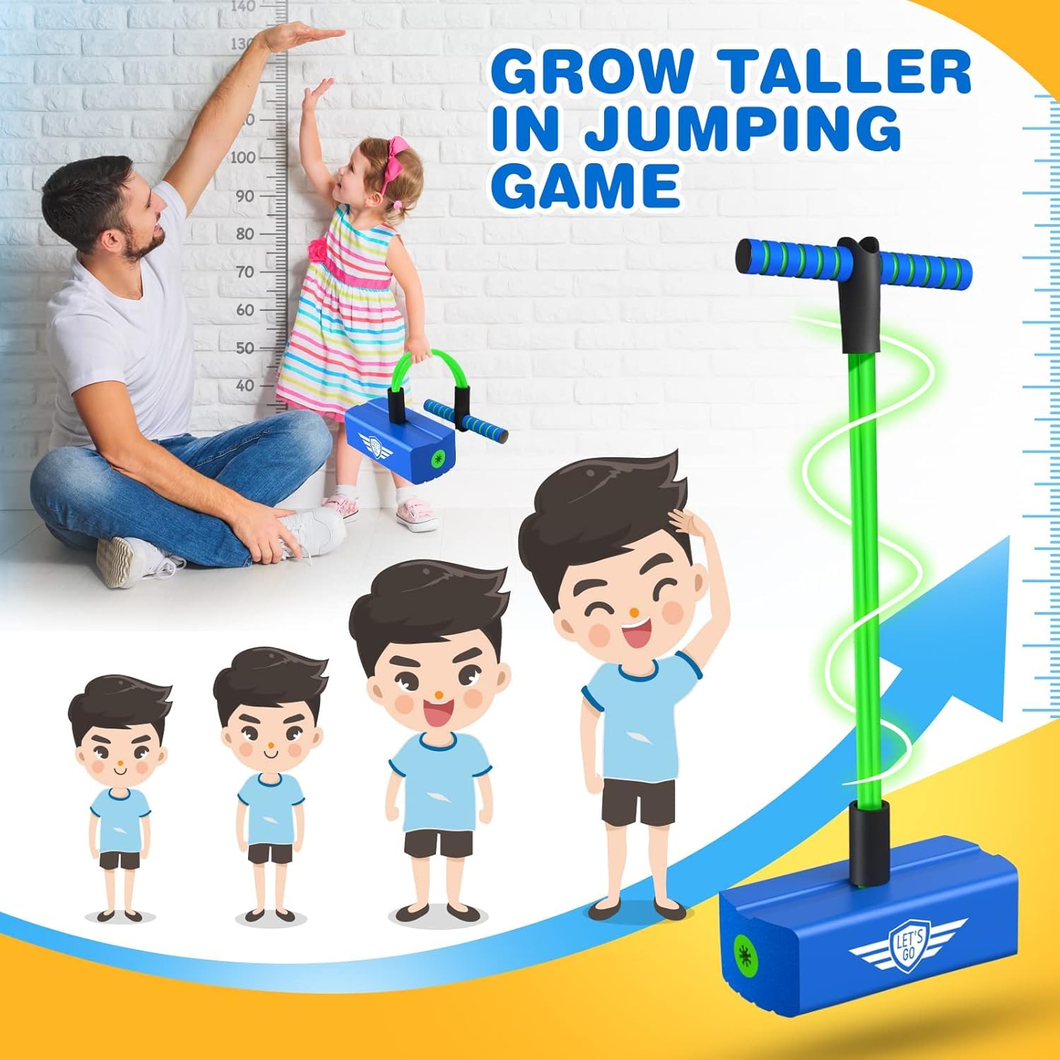Radhav Mart Pogo Jumper for Kids – Fun & Safe Toddler Pogo Stick with Squeaky Sound, Durable Bungee Jumper, Improves Balance, Age 3+, Supports Up to 250 lbs (Multicolor) 1